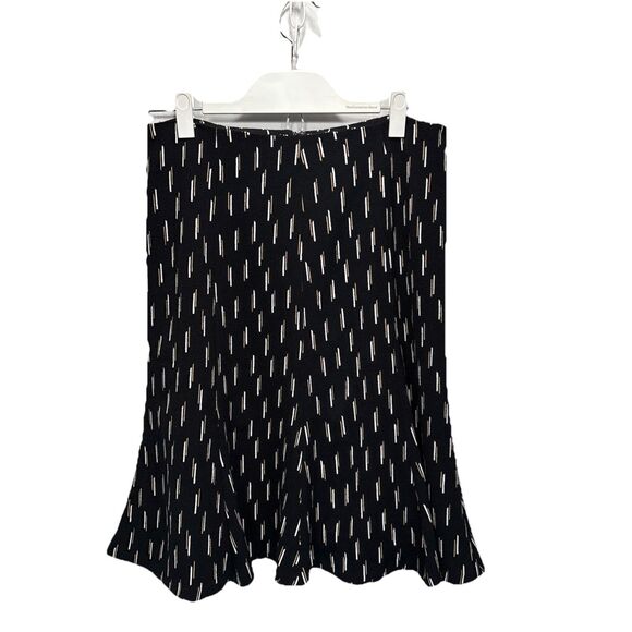 Ann Taylor Factory Women’s Size 6 A Line Skirt Geometric line Print Black Tan - Picture 1 of 9